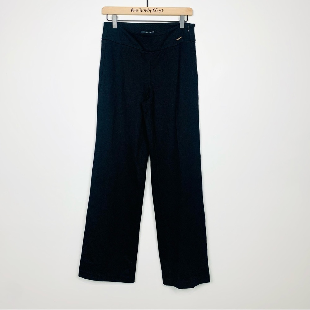 T Tahari | NWT Ponte Wide Leg Trouser Black Work Pants Size 2